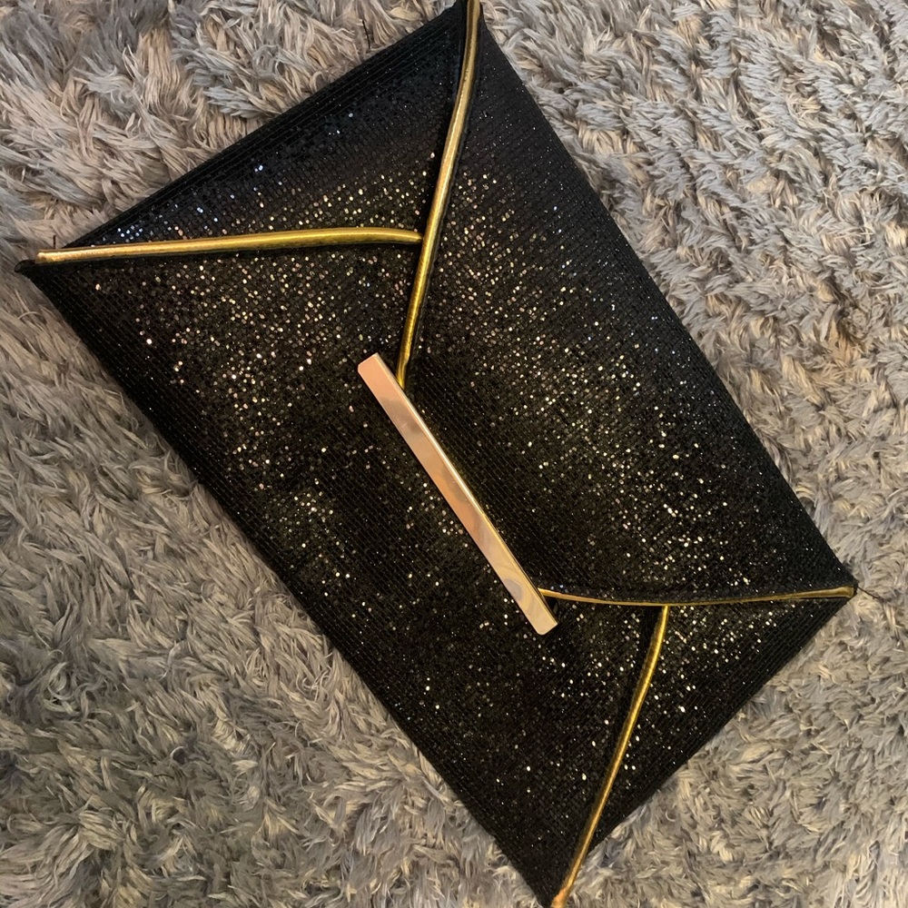 Black and gold Envelope purse